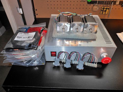 Gecko g540 motion control system 48v 10a &amp; 3 nema 23 600oz in 3.5a motors for sale