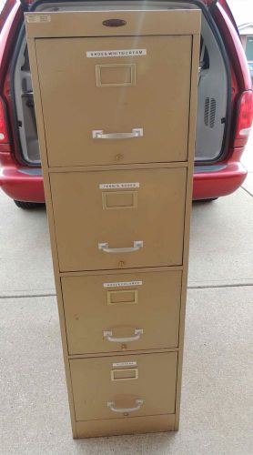 Vintage Cole-Steel Heavy Duty Metal 4 Drawer Filing Cabinet