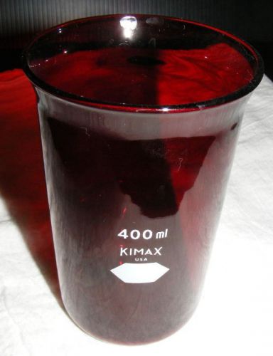 400 ml kimax beaker rare red scientific glass for sale