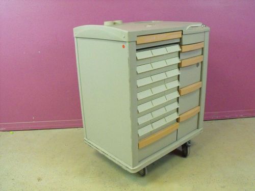 Lionville 600 Medication Medical Crash Cart Medcart Stands w/ Keys &amp; Control Set