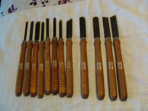 12 pc used Craftsman Wood Turning Lathe Chisel Set  High Speed Steel estate nice