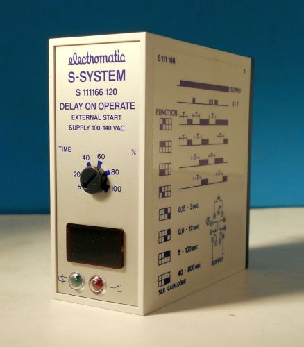 ELECTROMATIC S- SYSTEM S111166 120 Delay On Operate External Start