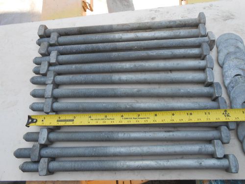 5/8&#034;-11 x 12&#034; Galv. Square Head Machine Bolts - Lot of 12 Pcs.