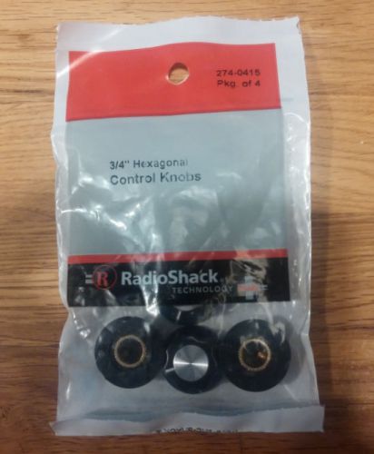 3/4&#034; Inch Hexagonal Control Knobs 4/PK ~ RadioShack 274-415 - Potentiometer Pots