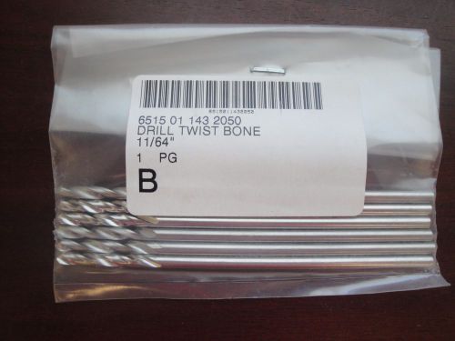 DRILL TWIST BONE 11/64&#034;  &#034;LOT OF 6&#034;   #6515-01-143-2050