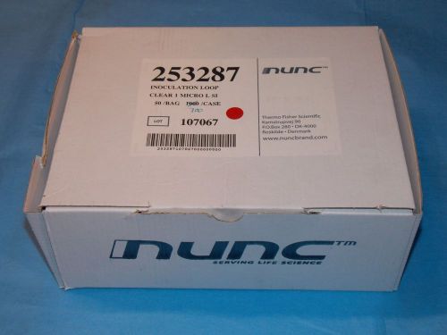 NUNC 253287 INOCULATION LOOP CLEAR 1 MICRO L SI, 50 PER BAG, CASE OF 700 NEW