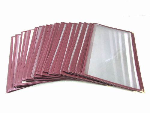 BIFOLD 8-1/2&#034; X 14&#034; BURGUNDY MENU COVER 4 VIEWING SIDES (LOT OF 20) *XLNT*