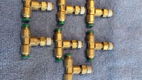 Brass presstolok tee  5/32&#034; x 1/8&#034; npt  lot of 7 pcs. for sale