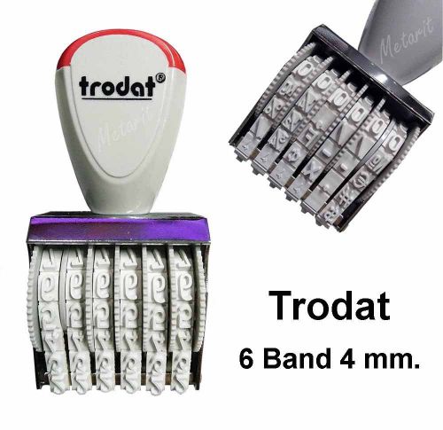 TRODAT 6/4 Wheel Rubber Stamp 6 Band 4 mm Stamper Stempel Number Label Tag Date