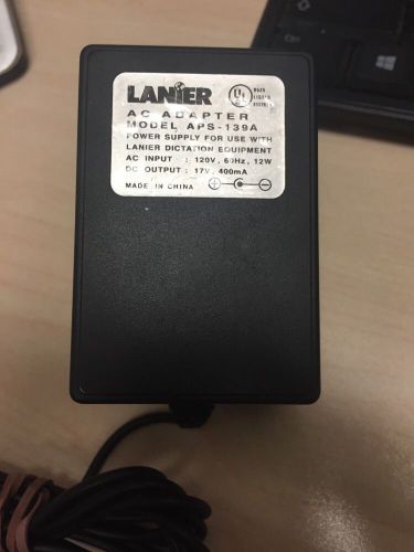 TESTED HARRIS LANIER TRANSCRIBER AC ADAPTER PSU Power Supply APS-139 17V 400mA