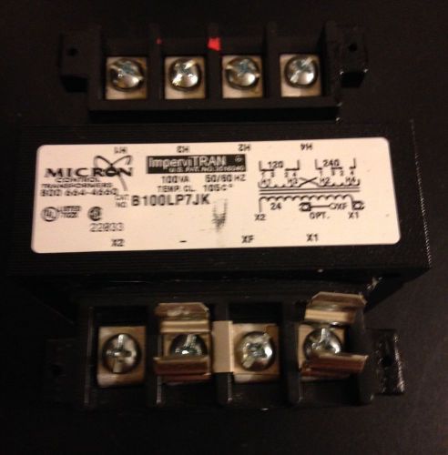 Micron Control Transformer, 100VA B100LP7JK 110/24 24V power supply