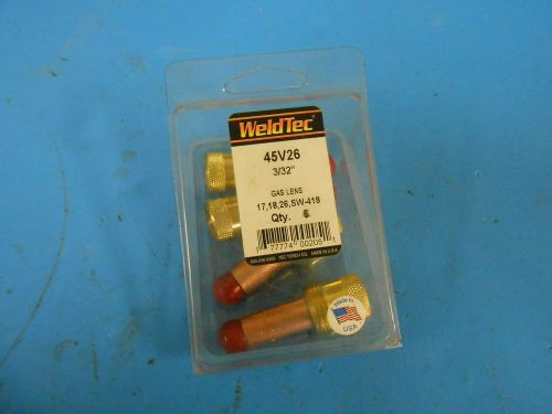 Weldtec gas lens 45v26 3/32&#034; , lot of 4pcs. for sale