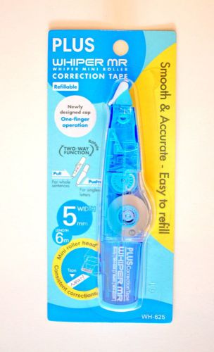 PLUS WH-625 (Blue) Whiper Mr Mini Roller Correction Tape Free Registered Ship