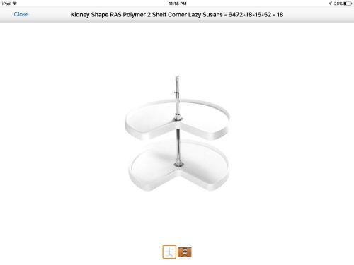 Rev-A-Shelf 24 in. Polymer Almond 2-Shelf Kidney Lazy Susan Set