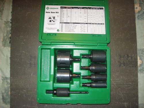 Greenlee bi-metal quick change hole saw kit #830q hardly used sizes 1/2&#034; -  2&#034; for sale