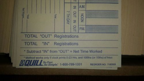 Quill 2 Week Payroll Time Cards 3.5&#034; x 9&#034; 1000 count double-sided cards 7-90003