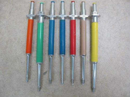 Set of 7 MLA Precision Pipette 10,50,100 (x2),200,300 &amp; 500ul