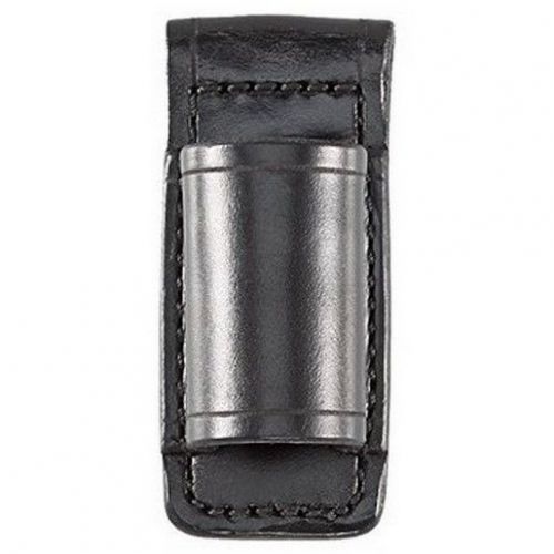 Aker leather a654-bp open top/bottom flashlight holder - plain black for sale