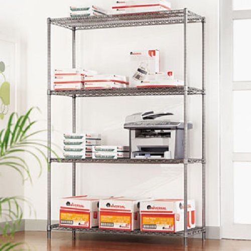 Shelving Rack Restaurant Garage Home Alera 4Shelf Black Anthracite Strong Welded