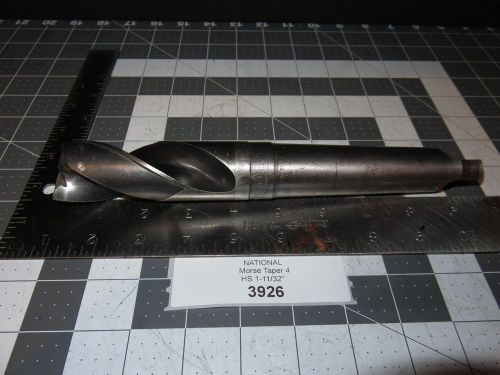 National 1-11/16&#034; Drill  Bit 4MT, 4 Morse Taper 9-1/2&#034; OAL ((3926))