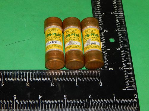 Lot of 3 Bussmann LPJ-30SP Low-Peak Fuse Class J 30Amp 600VAC or Less