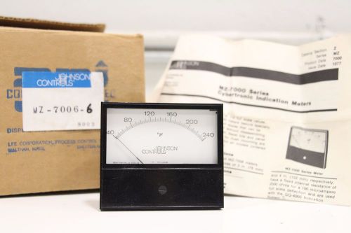 NEW JOHNSON CONTROLS MZ-7006-6 ELECTRIC INDICATING METER TEMPERATURE 40-240F