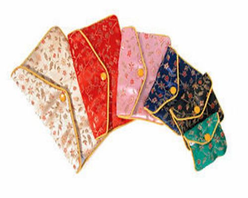 12 Assorted Fancy Chinese Silk Pouch Bags 5.5&#034;x3.5&#034; #5