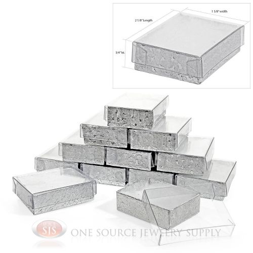 12 silver view top cotton filled jewelry gift boxes  2 1/8&#034; x 1 5/8&#034; for sale