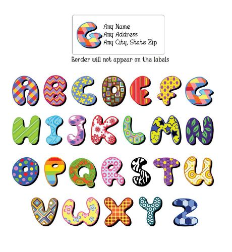 30 Return Address Labels Alphabet Monogram Assorted Designs Buy 3 get 1 free