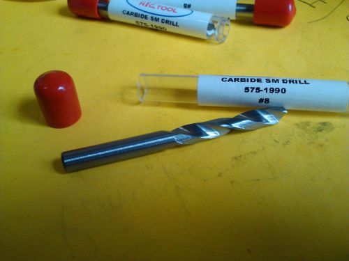 .1990&#034; #8 CARBIDE SCREW MACHINE LENGTH DRILL 135d SPLIT PT