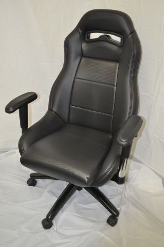 Black Carbon Fiber Vinyl Racing Seat For Your Office