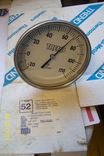 *NEW* TREND 5&#034; ADJUSTABLE ANGLE BIMETAL THERMOMETER -20/120 F MODEL 52