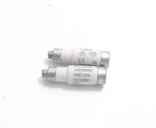 Lot of 2 SIEMENS 5SE2-210 Fuses 400V / 250V - 10A - Prepaid Shipping (5SE2 210)