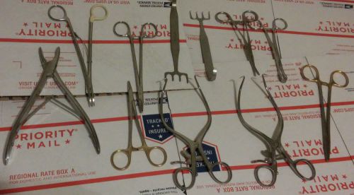 Lot of 11 Retractors Clamps General Surgical Instruments