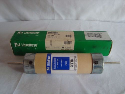 New in box littelfuse box of 1 powr-gard fuses nls 200 amp 600 volt silver for sale