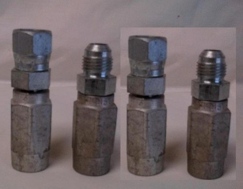 Lot of 4 Reusable Hose Fittings Male/Female JIC-6 x -5 (5/16&#034;) hose NOS (2 pair)