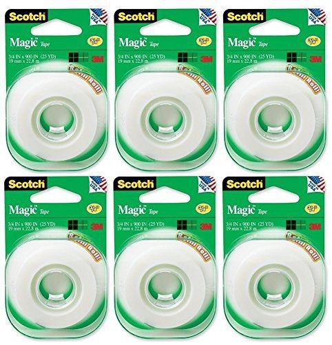 Scotch 3M 205 Magic Tape Refill, 3/4 x 500 Inches (Pack of 6)