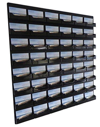 SourceOne Source One 48 Pocket Wall Mount Business Card Holder Rack, Black