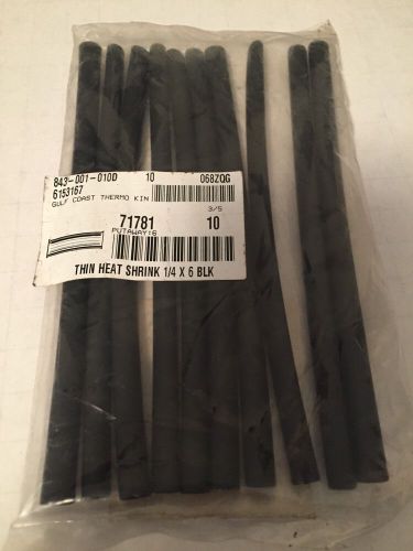 Thinwall heat shrink. 72781 1/4 x 6 black. 10/pkg for sale