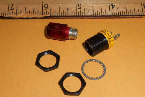 14-30080-6P4 MARCO-OAK RED LENS LIGHT INDICATOR NOS 1.406&#034; L x 0.625&#034; DIA