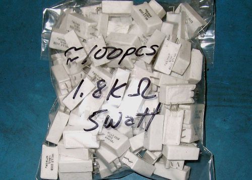 APPRX 100PC RADIAL SANDSTONE RESISTOR LOT - 1.8K OHM 5WATT 5%