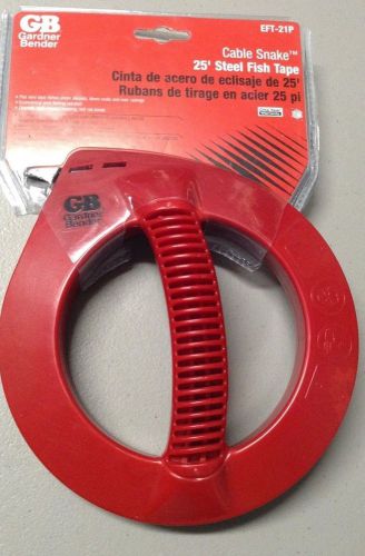 GARDNER BENDER EFT-21P CABLE SNAKE 25&#039; STEEL FISH TAPE (J2459)