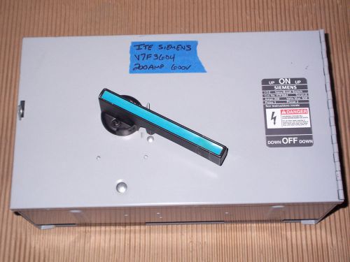 Ite siemens v7f v7f3604 200 amp 600v fused panelboard switch v7f3204 240v ser a for sale