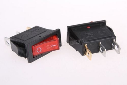 2*Red Illuminated Light On/Off SPST 3pin Boat Rocker Switch AC 10A/250V 15A/125V