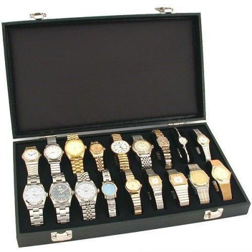 18pc Black Watch Travel Tray Showcase Display Case Unit New