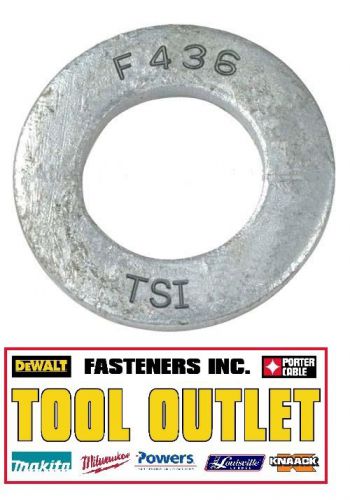 (QTY 100) 3/8&#034; x 13/16&#034;OD Grade F436 Round Structural Flat Washer Galvanized