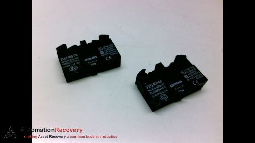 SIEMENS 3SB3400-0B - PACK OF 2 - 22MM N/ILLUMINATED CONTACT BLOCK 1N.O, NEW*