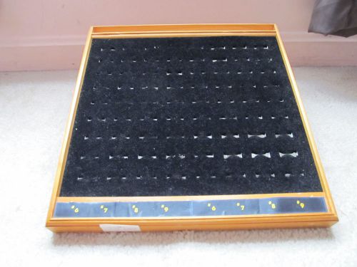 Oak Flat Ring Display Case w/Black insert for 72 Rings