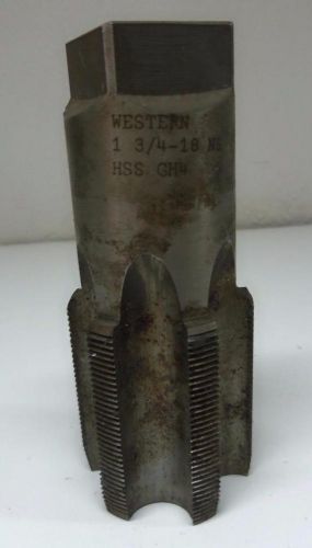 Western Hand Plug Tap HSS GH4 1 3/4 - 18 6 Flute Metal Working