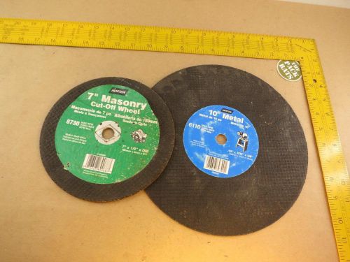 Norton 10&#034; Metal Cutting Disk &amp; Norton 7&#034; Masonry Cut-Off Wheel